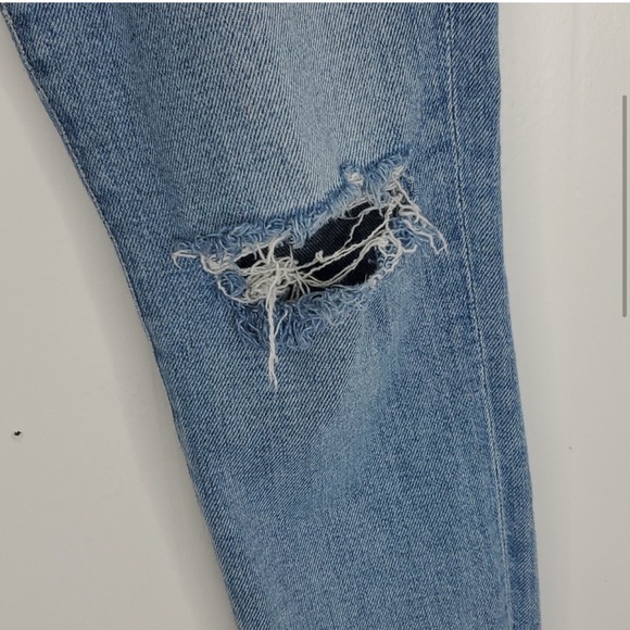 Agolde Sophie Skinny Ankle Jeans Ripped Knee Light
Wash Mid Rise Womens 25 - Picture 5 of 9